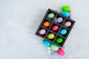 Easter scene with white eggs