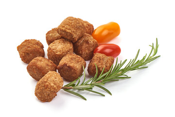 Homemade meatballs isolated on white background.