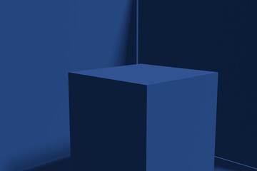 3D render. Background 3d blue rendering with podium
