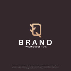 beauty letter Q logo design combine with leaf