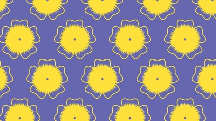 Vector floral pattern with yellow flowers on the background of 2022 year color Very Peri