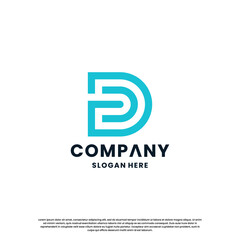 Creative letter D monogram logo design template