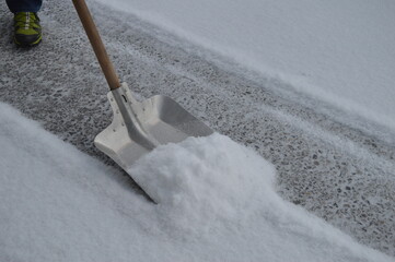 shovel in snow