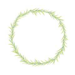 Hand painted watercolor floral round frame