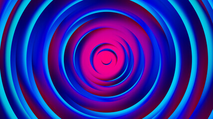 Pink purple neon circles abstract background.3D illustration with paper cut style.