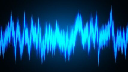 Speaking sound  wave lines illustration. Abstract blue gradient motion background.