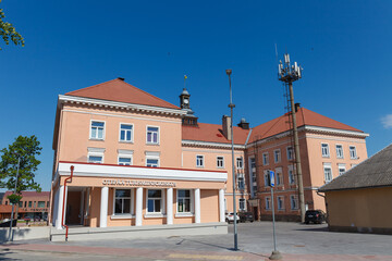 Otepaa, Estonia - June 10 2021: Otepaa Tourist Information Centre on a sunny summer day.