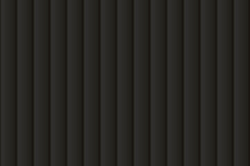 Black vertical wooden, metal, or plastic seamless siding texture. Pattern of building cladding. Abstract vector pattern with texture. Horizontal wall decor for warehouse facade. Vinyl floor backhround