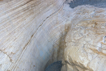 Death Valley, California, Looking at Mosaic Canyon and the Valley Being Carved by Water Run Off Forces Leaving a Smooth Metamorphic Rock Channel