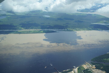 The Meeting of Waters (Portuguese: Encontro das Águas) is the confluence between the Rio Negro, a...