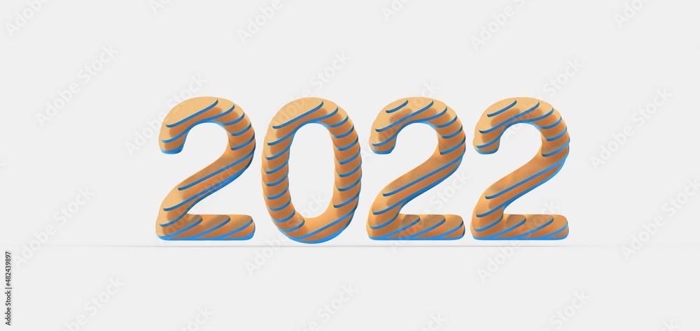 Poster typography design of 2022 with 3d style