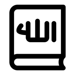 Islamic Book Holy Quran Line Icon Vector