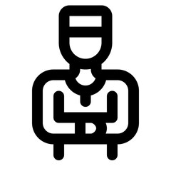 Muslim Man Praying Line Icon Vector