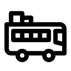 Bus With Trunk Line Icon Vector