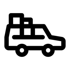 car with trunk outline icon vector