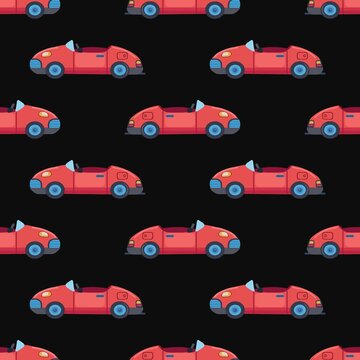 
Cars seamless background. Vector baby illustration for print on baby clothes