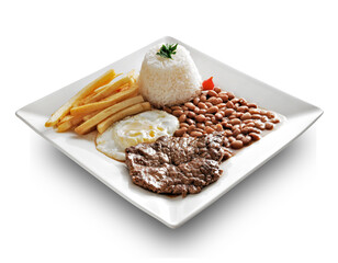 Prato Executivo , Prato pronto de arroz feijão e bife com fritas