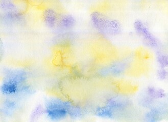 Fototapeta na wymiar Abstract Horizontal Watercolor Blue-Purple Watercolor Grunge Background, Soft Textured Art Banner