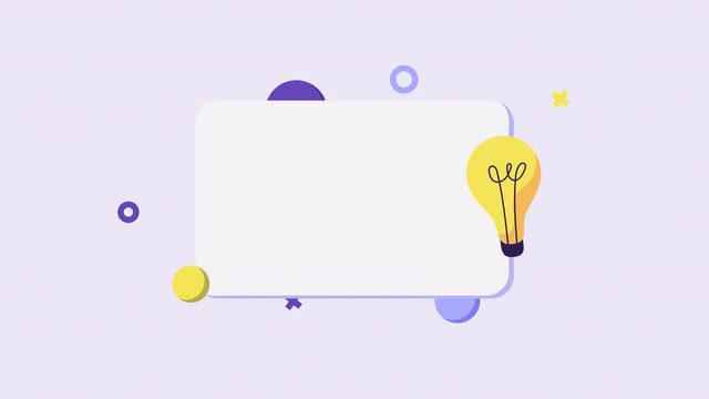 white banner for text, Fun fact, information. 2d cartoon animation. Light bulb symbol. Interesting fact dyk sign. Marketing and advertising tag. did you know template animated video with copy space