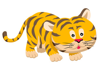 Fototapeta na wymiar Cute cartoon tiger