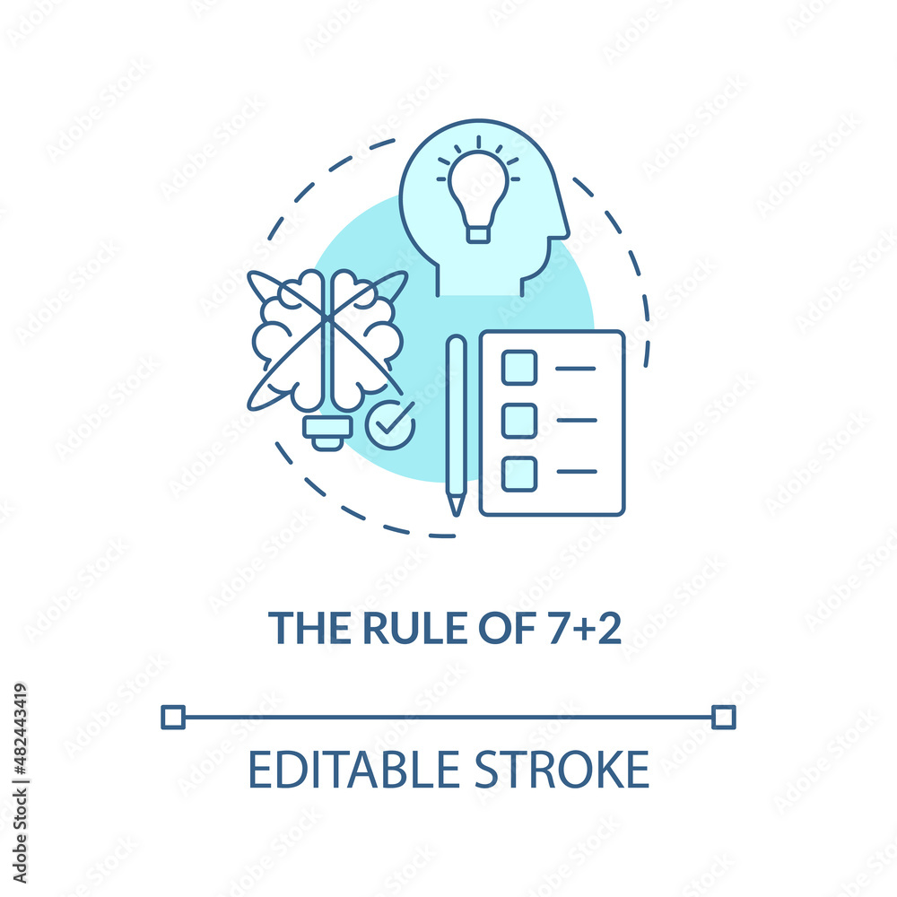 Poster short term memory turquoise concept icon. maximizing memorability abstract idea thin line illustrati