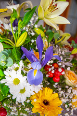 Obraz na płótnie Canvas Beautiful color of shades, textures and nuances in a set of ornamental bouquets with flowers of all varieties and sizes completely harmonized