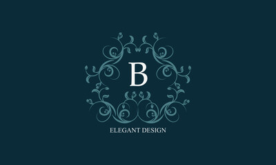 Exquisite logo with initials B. Exclusive monogram for restaurants, clubs, boutiques, cafes, hotel cards. Business style and brand of the company.