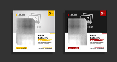 Furniture sale social media post or web banner square flyer template