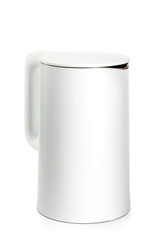 White electric kettle on white insulated background