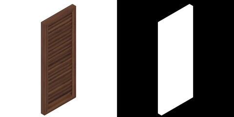 3D rendering illustration of a louver window blind