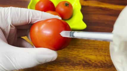 Injecting fresh vegetable for quick ripening.