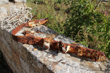rusty tool in saint-cado in brittany (france) 