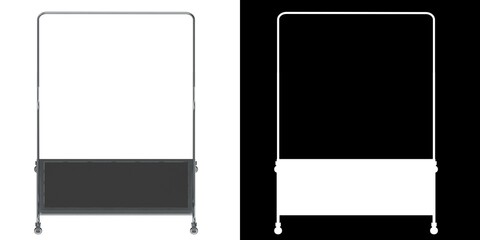 3D rendering illustration of a luggage cart