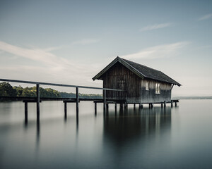 Fototapeta premium Pfahlbau am Ammersee