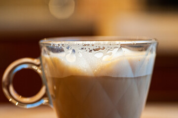 started glass of cappuccino