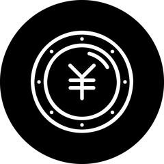 Obraz premium yen glyph icon