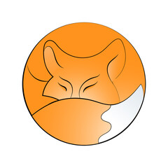 Circle fox vector logo. 