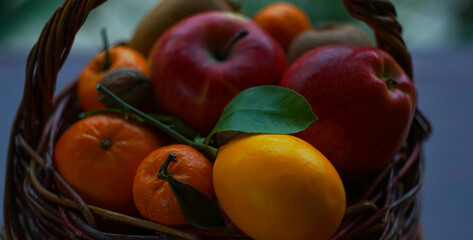 Different fruits in the basket