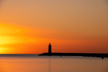lighthouse at sunset