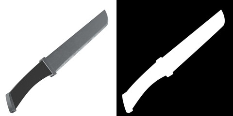 3D rendering illustration of a machete knife - obrazy, fototapety, plakaty