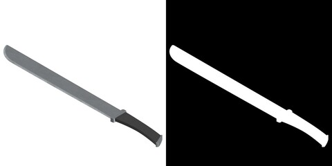 3D rendering illustration of a machete knife - obrazy, fototapety, plakaty