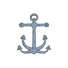 anchor vector doodle sketch outline isolated illustration.