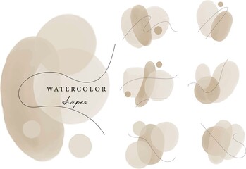 Set of watercolor Vector shapes