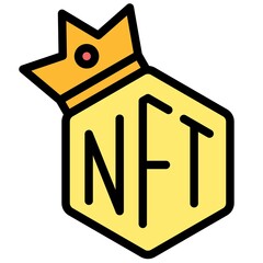 Crown icon, NFT related vector illustration