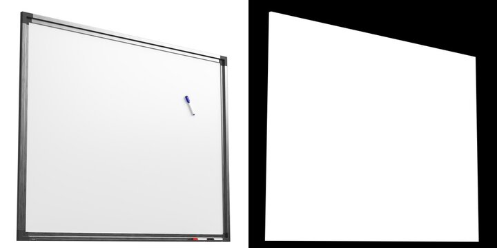 3D rendering illustration of a magnetic whiteboard with markers