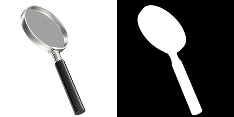 3D rendering illustration of a magnifying glass