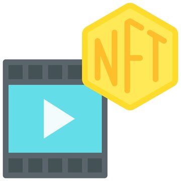 Movie clip icon, NFT related vector illustration
