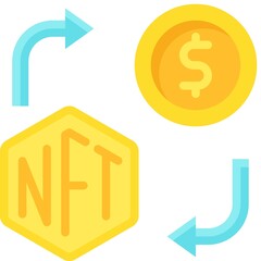 Dollar coin icon, NFT related vector illustration - obrazy, fototapety, plakaty