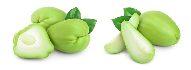 fresh Chayote vegetable isolated on white background