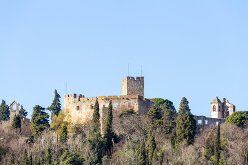 Fototapeta na wymiar Tomar (Thomar) castle of the Templar knights and the convent of Christ in Portugal